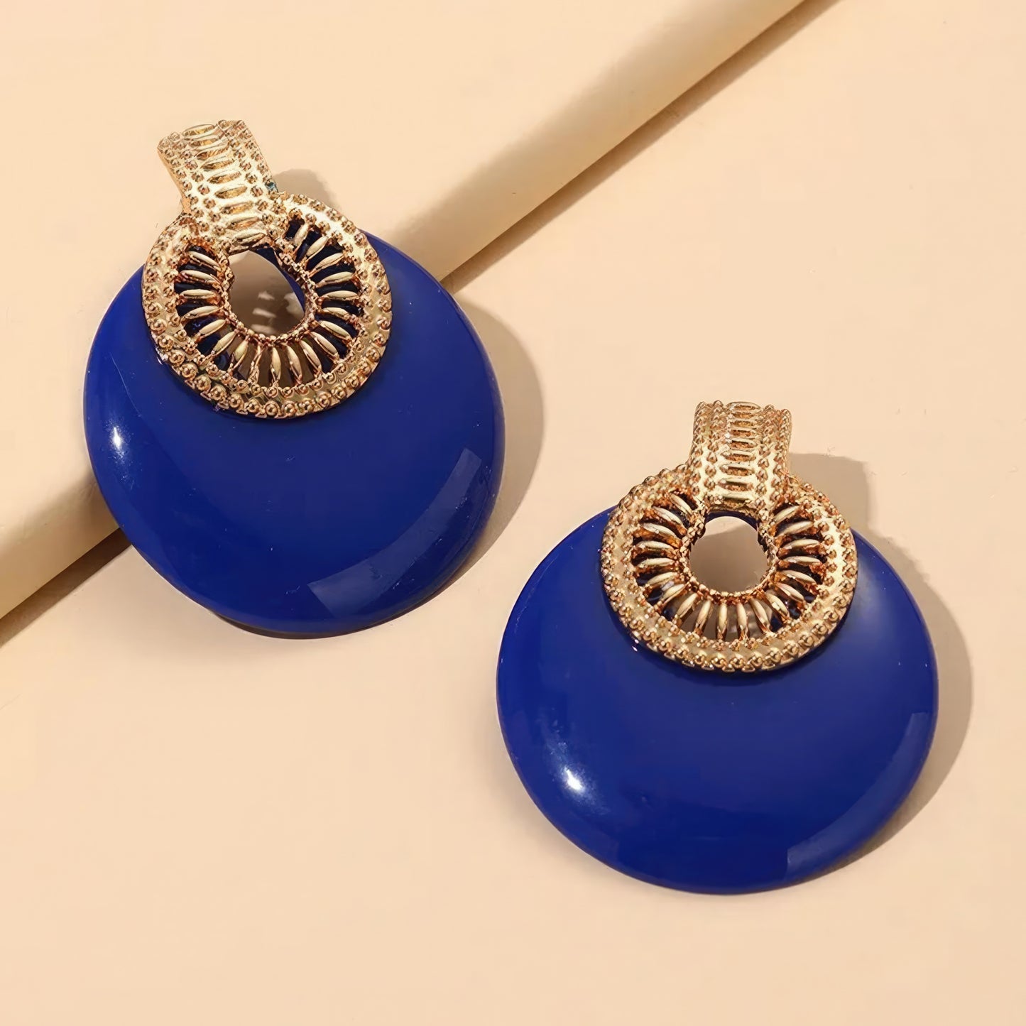 Round Metal Post Earring