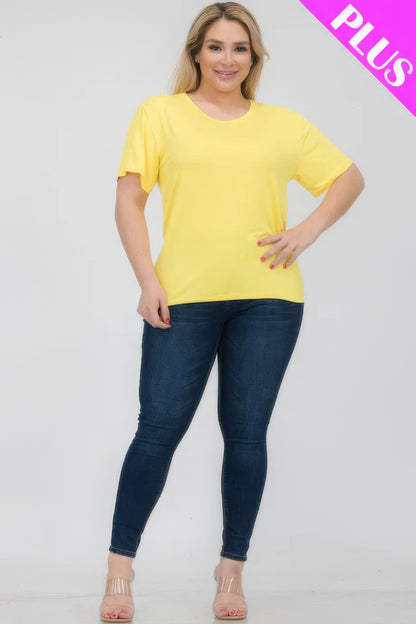 Plus Size Basic Short Sleeve T-shirt