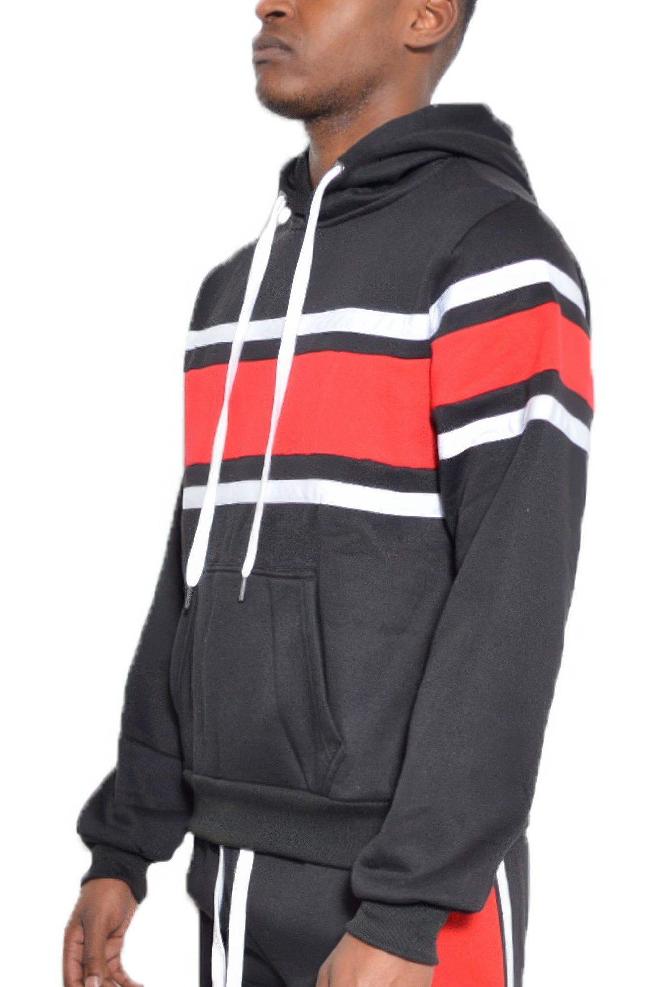 Solid With Three Stripe Pullover Hoodie