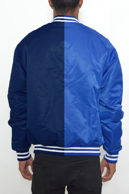 Color Block Two Tone Varsity Jacket